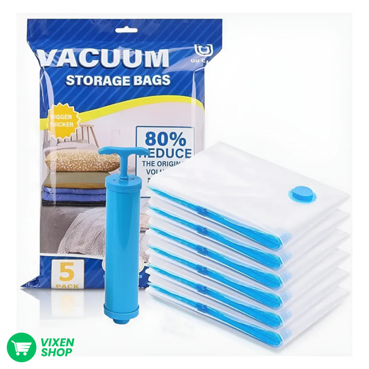 Pack Bolsas al Vacío + Inflador Manual - Hasta un 80% Ahorro de Espacio PRO