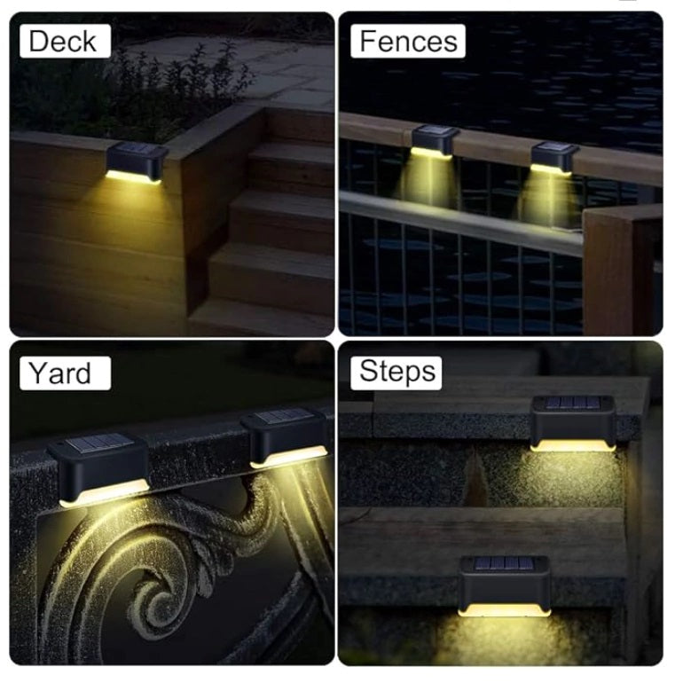 Set X4 Lampara Solar Led Jardín
